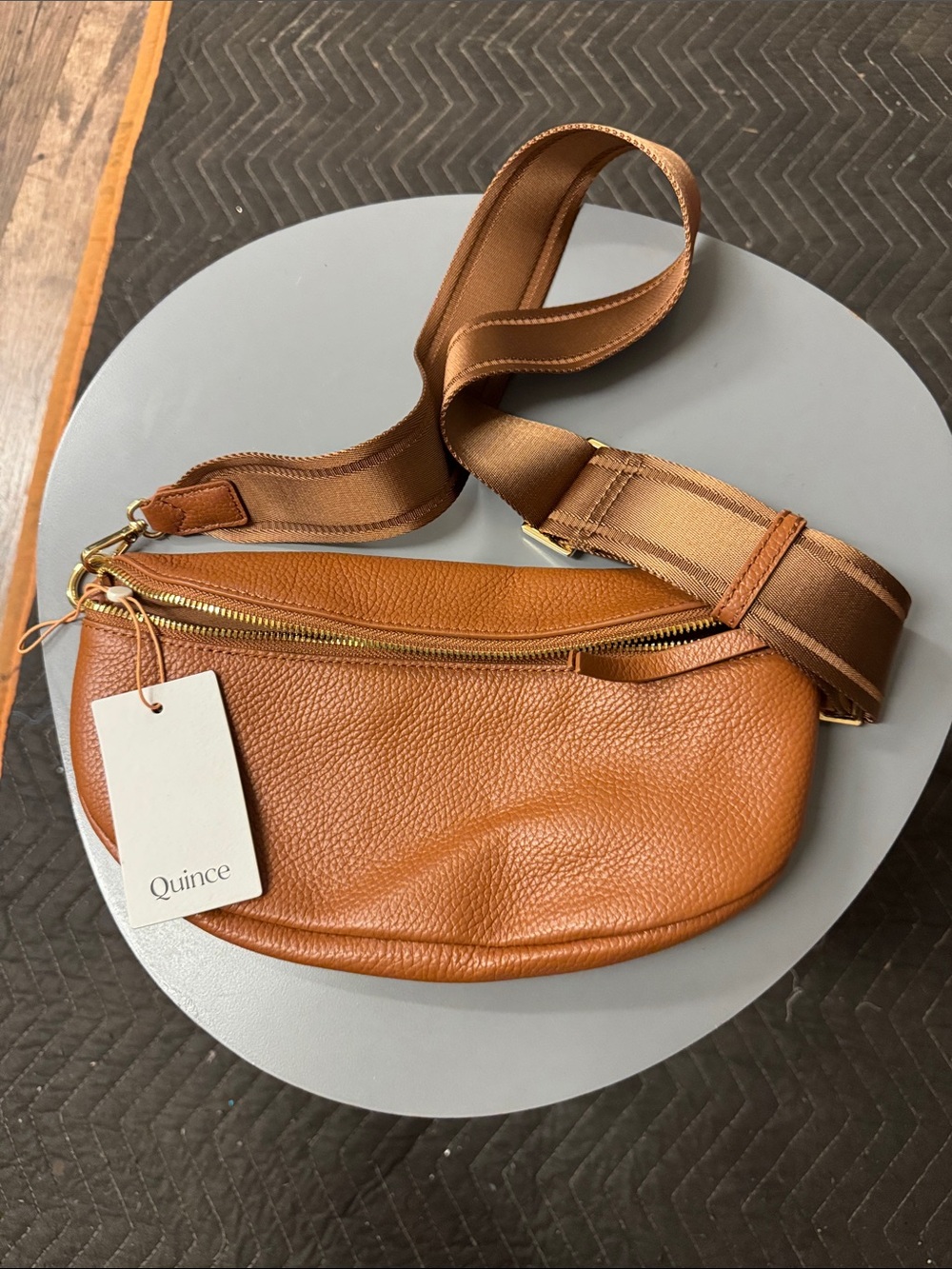 Quince Italian pebble leather sling bag